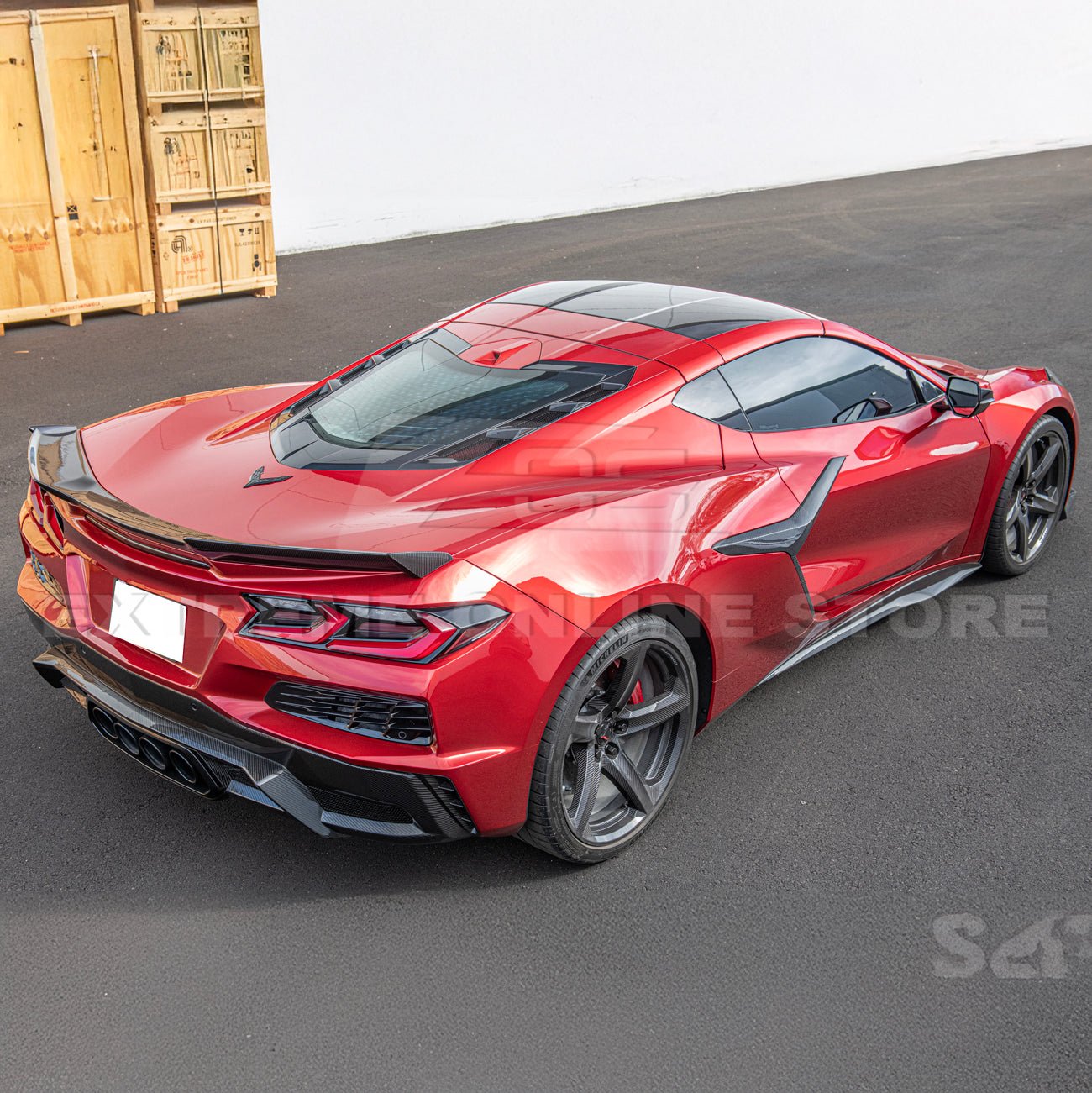 Chevrolet Corvette C8 Z06 Style Visible Carbon Fiber Rear Ducktail Spoiler 2023-2026