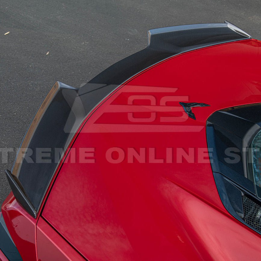Chevrolet Corvette C8 Z06 Style Visible Carbon Fiber Rear Ducktail Spoiler 2023-2026