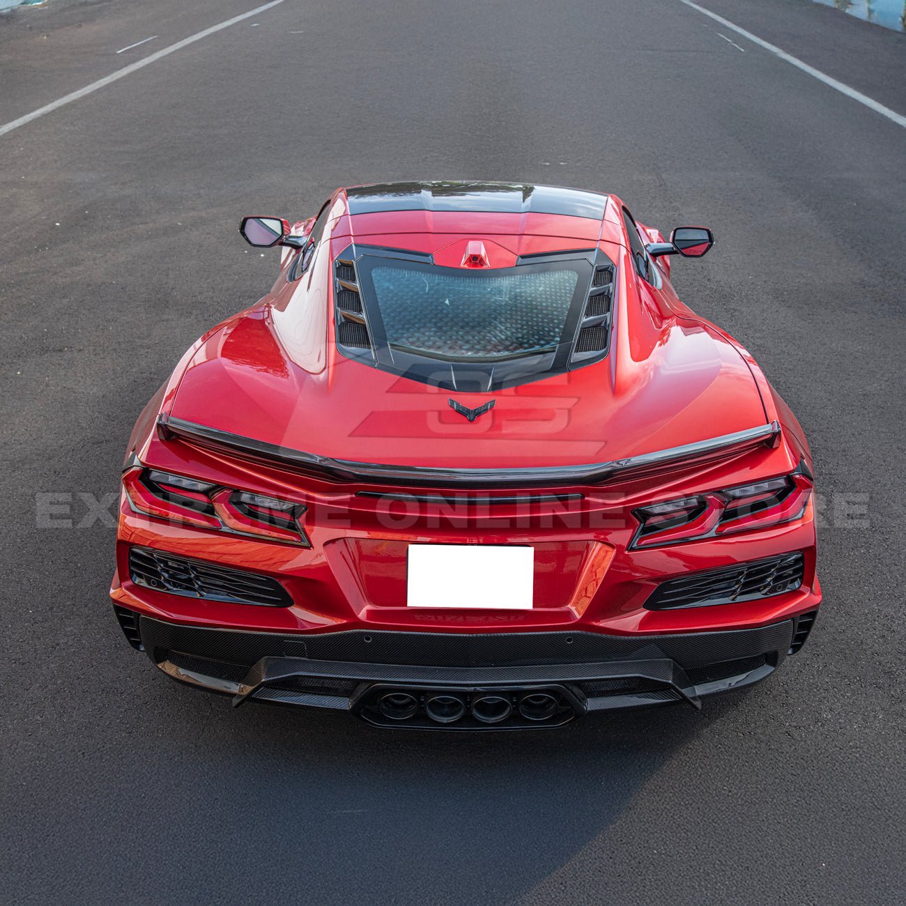 Chevrolet Corvette C8 Z06 Style Visible Carbon Fiber Rear Ducktail Spoiler 2023-2026