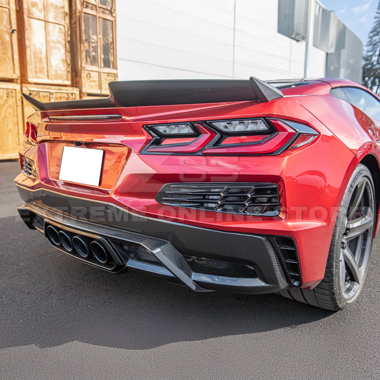 Chevrolet Corvette C8 Z06 Style Visible Carbon Fiber Rear Ducktail Spoiler 2023-2026