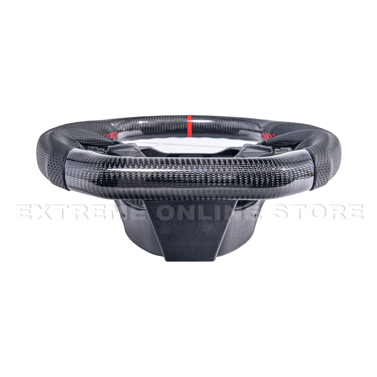 Chevrolet Camaro Carbon Fiber Steering Wheel Perforated Leather Red Stripe 2016-2024