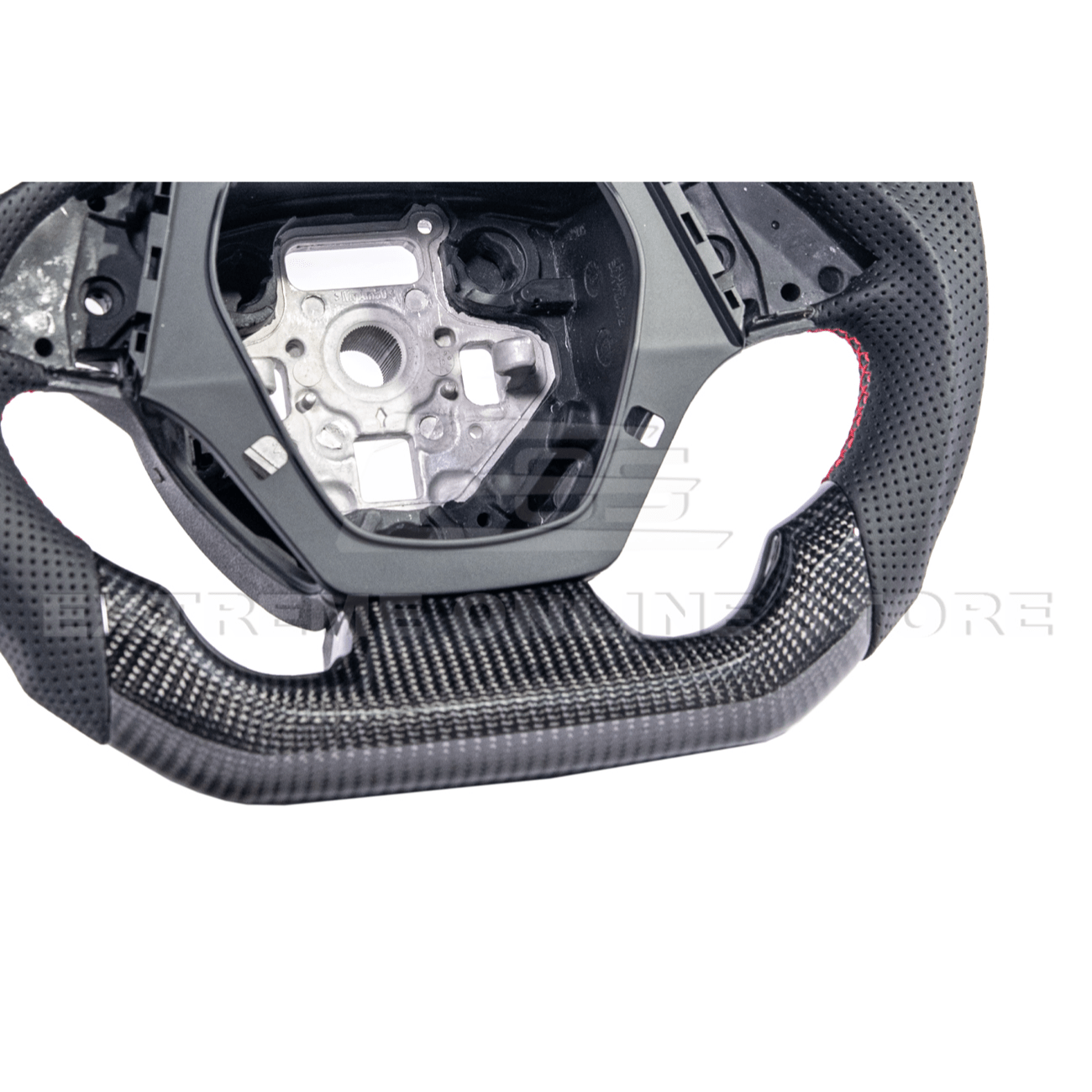 Chevrolet Camaro Carbon Fiber Steering Wheel Perforated Leather Red Stripe 2016-2024