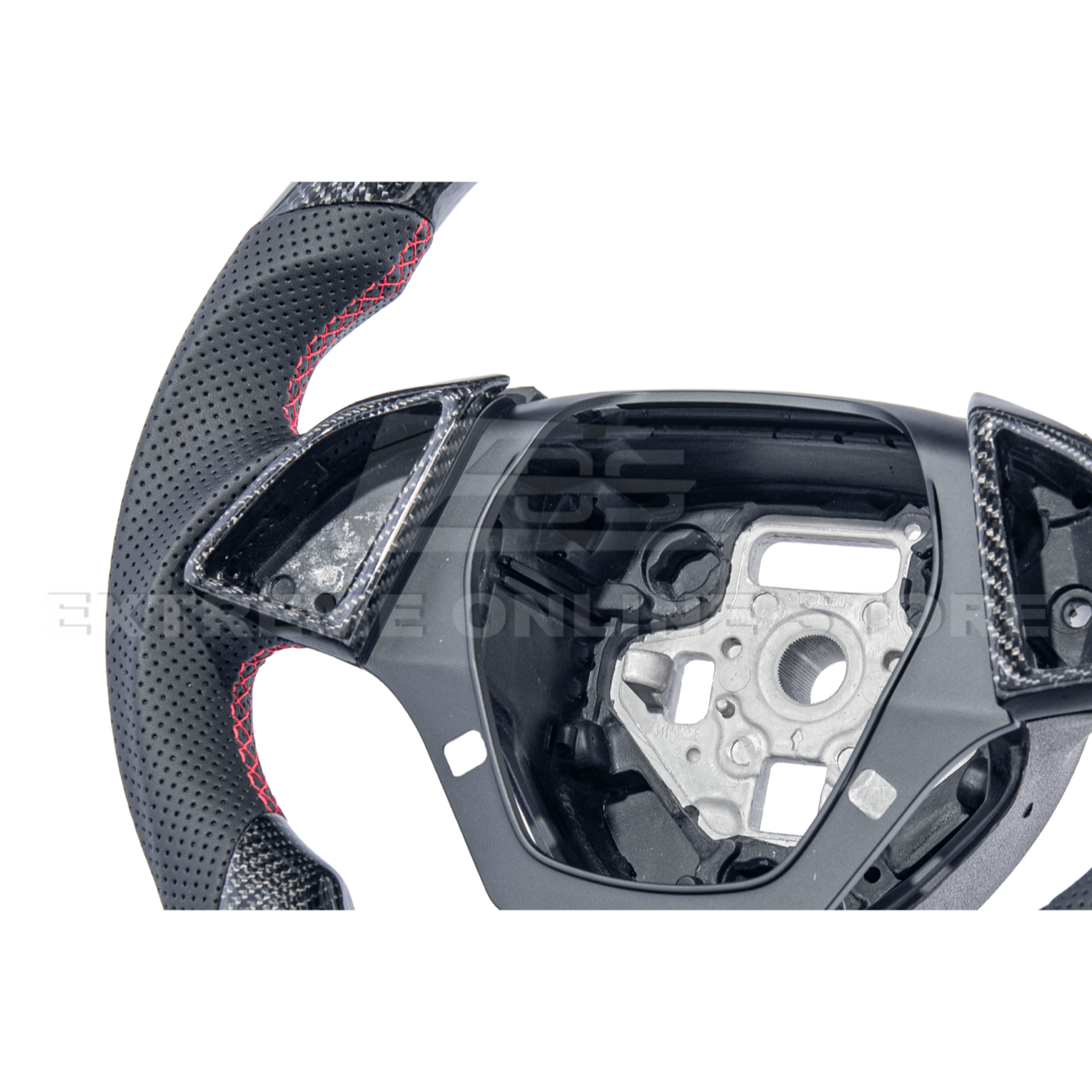 Chevrolet Camaro Carbon Fiber Steering Wheel Perforated Leather Red Stripe 2016-2024