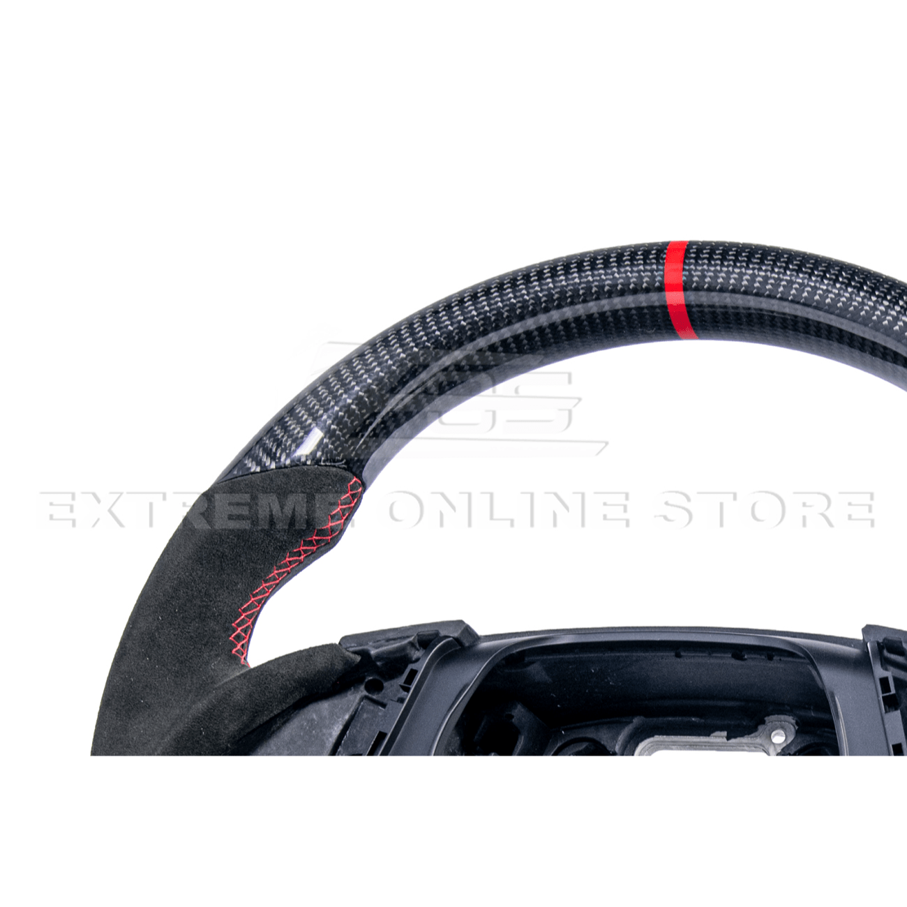 Chevrolet Camaro Carbon Fiber Steering Wheel Alcantara Red Stripe 2016-2024