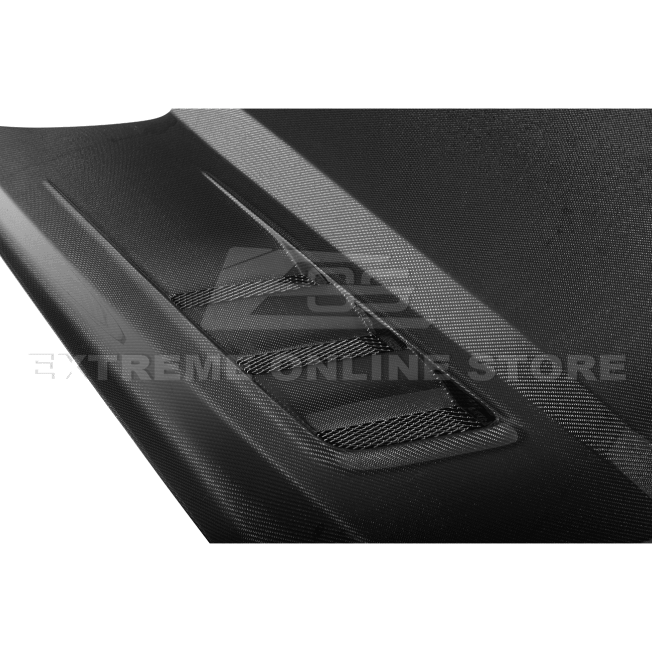 Ford Mustang S550 Terminator Style Carbon Fiber Front Hood Vented Cover 2015-20172015-17 Ford Mustang Terminator Style Front Hood Vented Cover