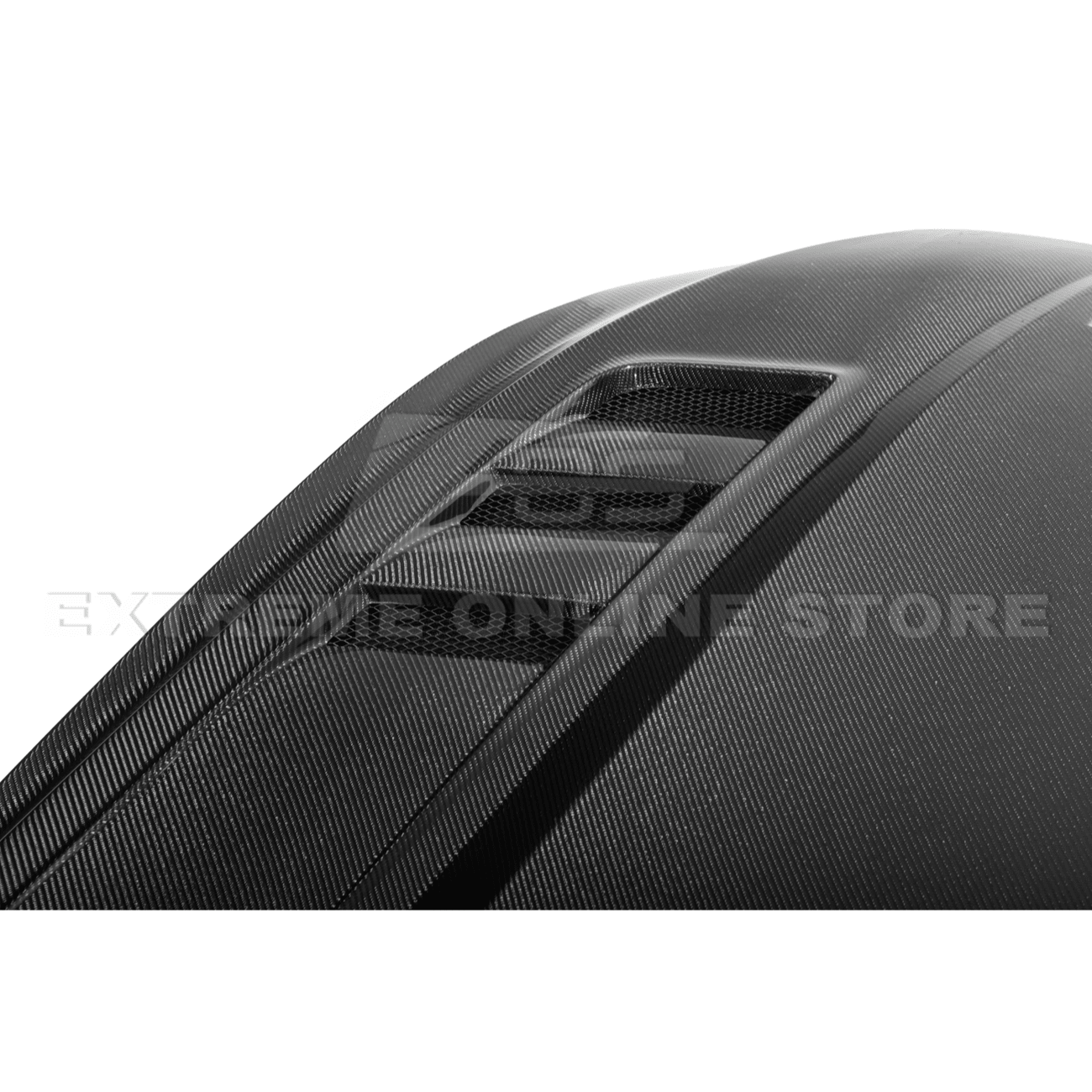 Ford Mustang S550 Terminator Style Carbon Fiber Front Hood Vented Cover 2015-20172015-17 Ford Mustang Terminator Style Front Hood Vented Cover