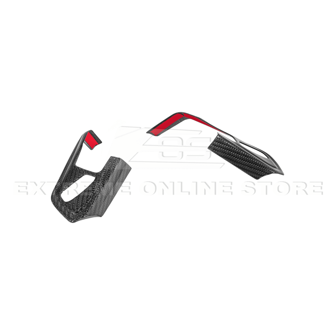 Chevrolet Corvette C8 Dry Carbon Fiber Steering Wheel Trim Cover w/ Collision Button 2020-Up