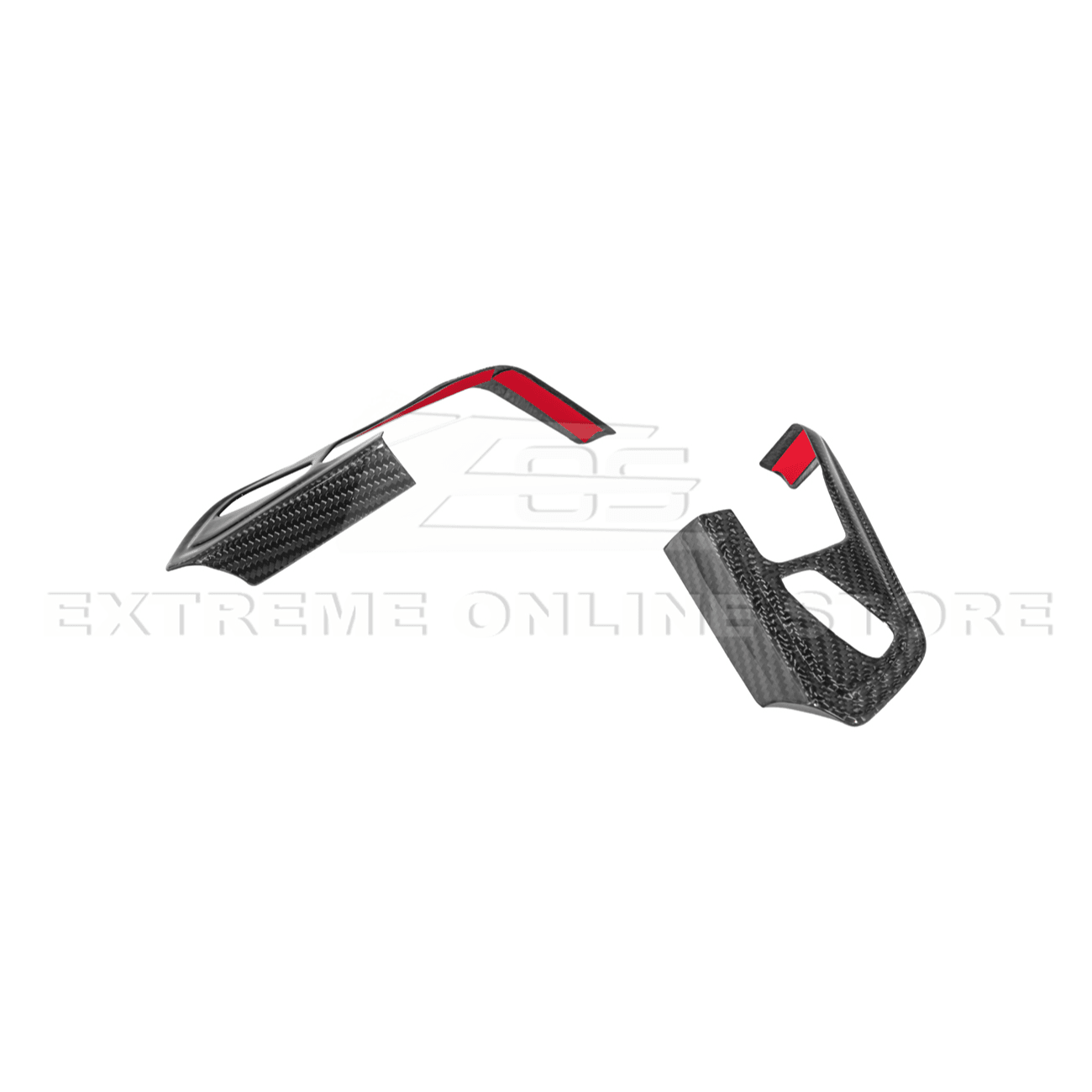 Chevrolet Corvette C8 Dry Carbon Fiber Steering Wheel Trim Cover w/ Collision Button 2020-Up