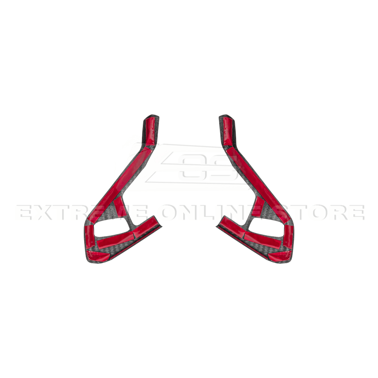 Chevrolet Corvette C8 Dry Carbon Fiber Steering Wheel Trim Cover w/ Collision Button 2020-Up