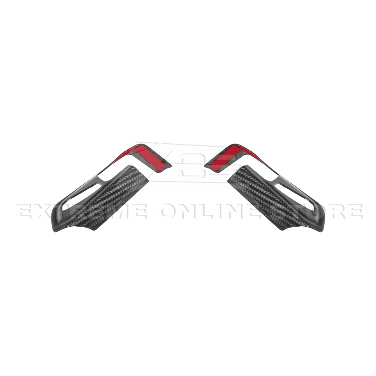 Chevrolet Corvette C8 Dry Carbon Fiber Steering Wheel Trim Cover w/ Collision Button 2020-Up