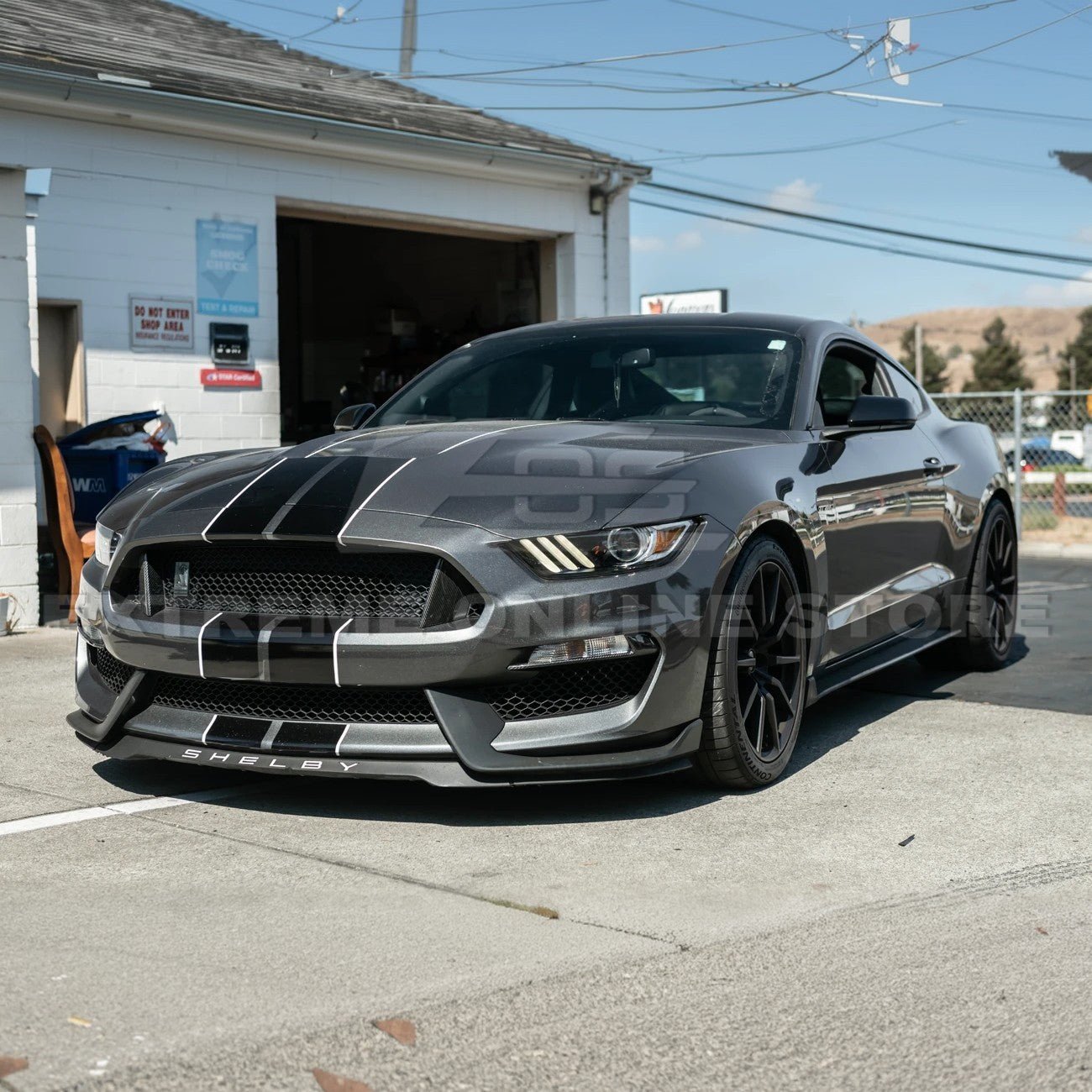 Ford Mustang S550 GT350 Style Dry Carbon Fiber Front Fog Light Eyebrow Covers 2015-2020