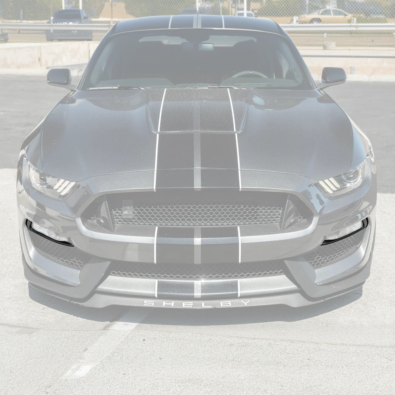 Ford Mustang S550 GT350 Style Dry Carbon Fiber Front Fog Light Eyebrow Covers 2015-2020