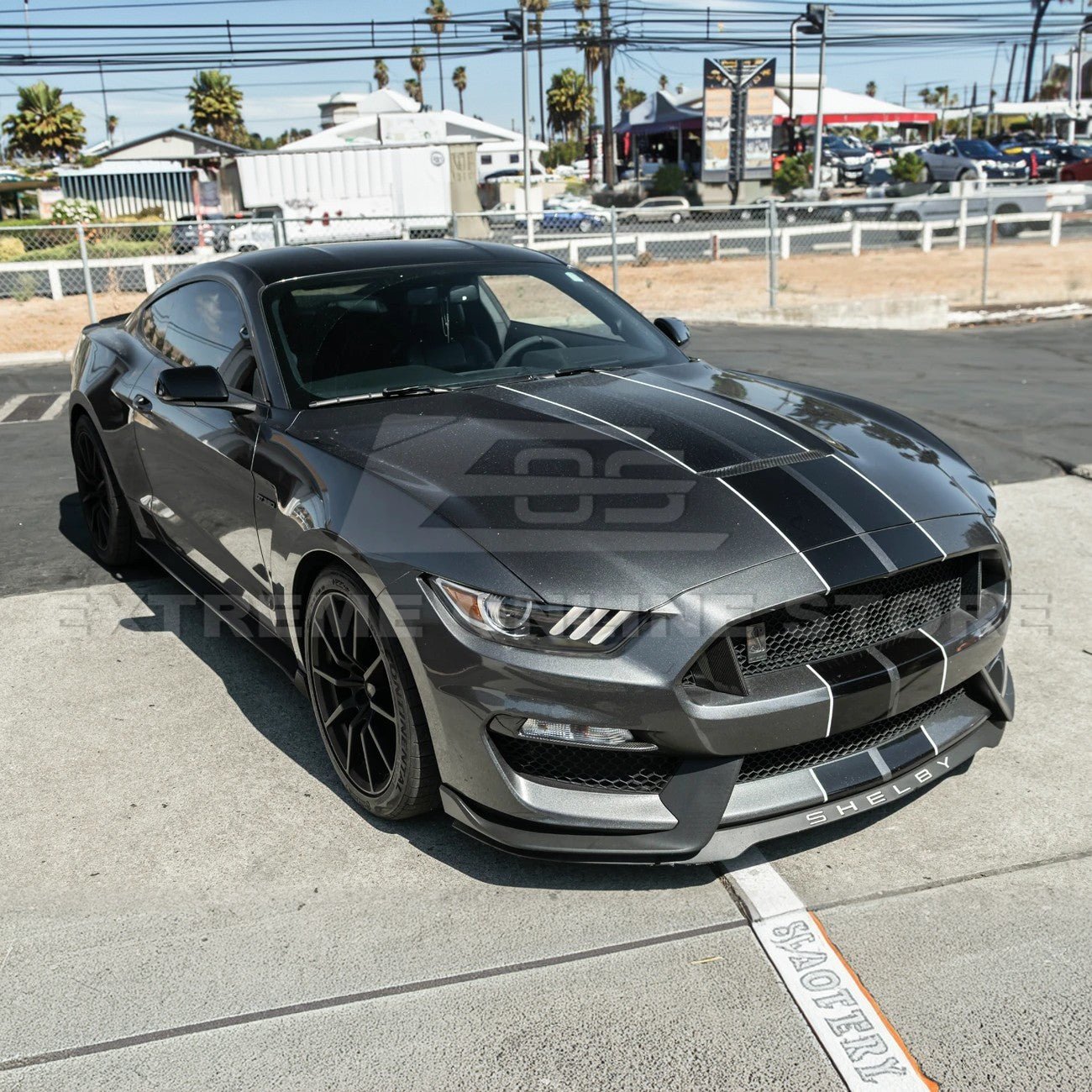 Ford Mustang S550 GT350 Style Dry Carbon Fiber Front Upper Grille Inserts 2015-2020