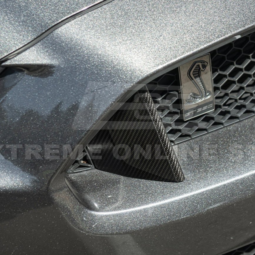 Ford Mustang S550 GT350 Style Dry Carbon Fiber Front Upper Grille Inserts 2015-2020