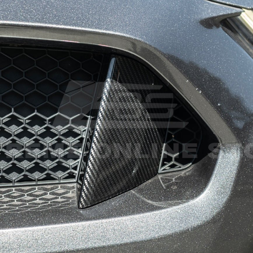 Ford Mustang S550 GT350 Style Dry Carbon Fiber Front Upper Grille Inserts 2015-2020