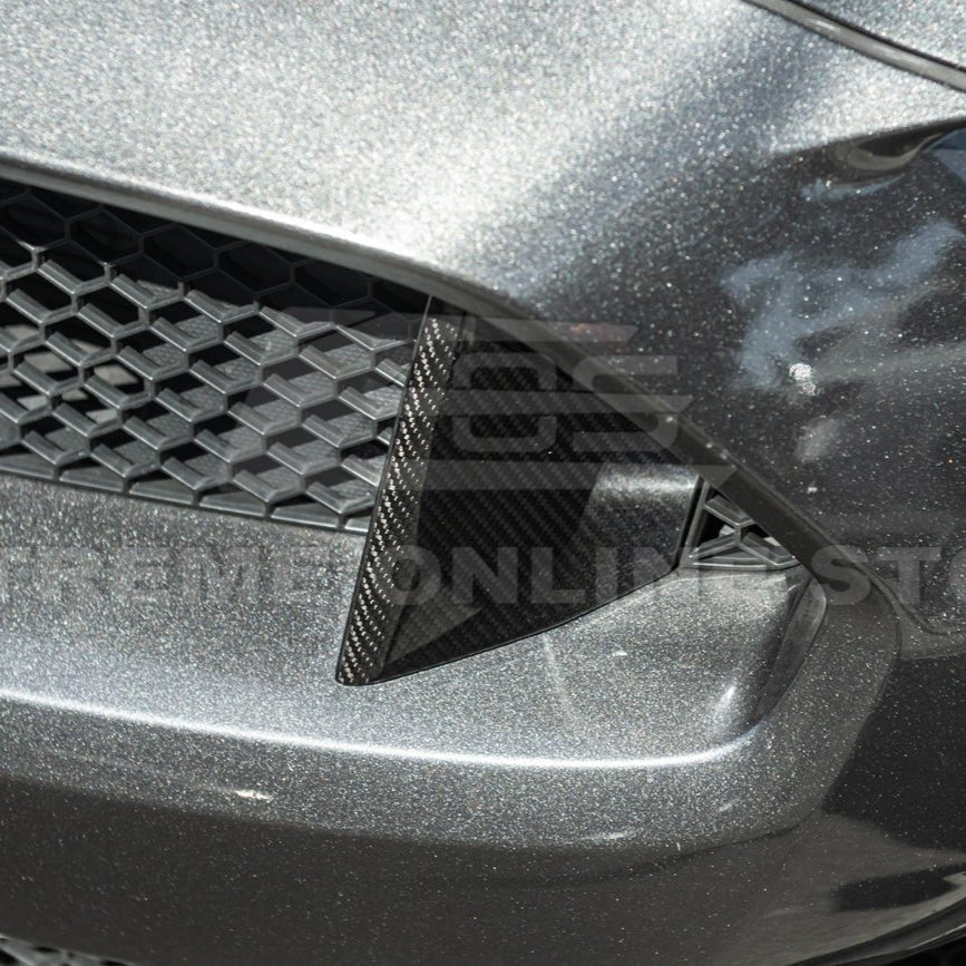 Ford Mustang S550 GT350 Style Dry Carbon Fiber Front Upper Grille Inserts 2015-2020