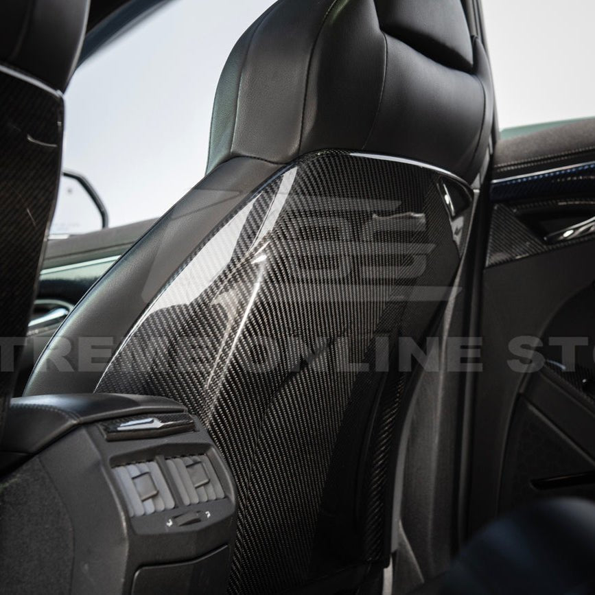 Cadillac CTS CTS-V Gen 2 Blackwing Style Dry Carbon Fiber Seat Back Covers 2009-2015