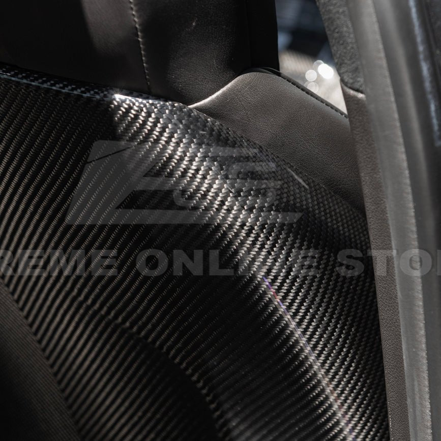 Cadillac CTS CTS-V Gen 2 Blackwing Style Dry Carbon Fiber Seat Back Covers 2009-2015