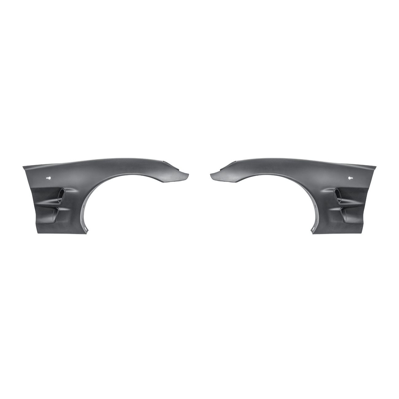 Chevrolet Corvette C6 ZR1 Style Carbon Fiber / Matte Black Front Wide Body Fender Pair 2005-2013