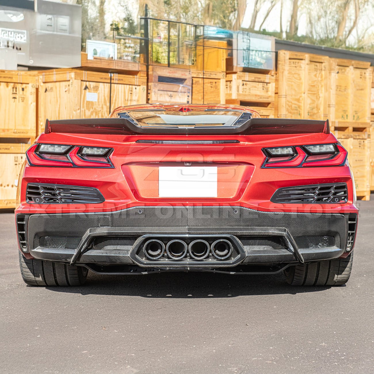 Chevrolet Corvette C8 Z06 Style Visible Carbon Fiber Rear Ducktail Spoiler 2023-2026