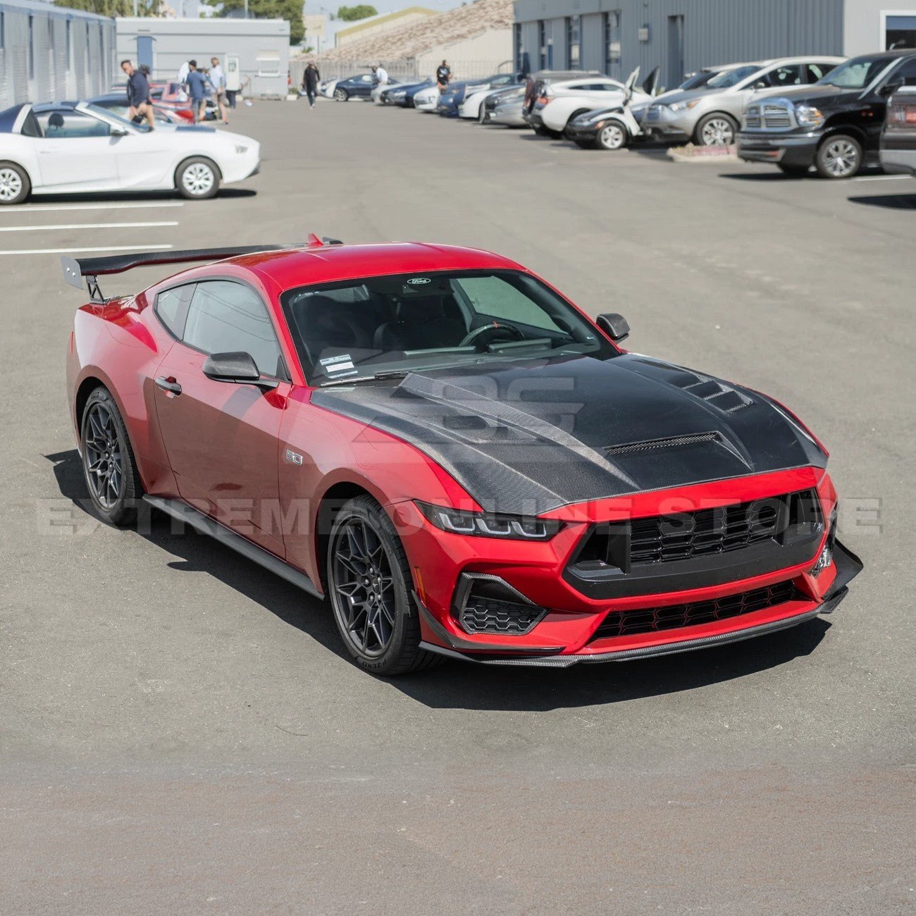 Ford Mustang S650 Terminator Style Carbon Fiber Front Bumper Hood Vented Cover 2024-Present