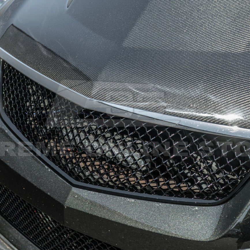 Cadillac CTS-V Diamond Mesh Badgeless Front Upper Lower Grille Set Matte Black 2009-2015