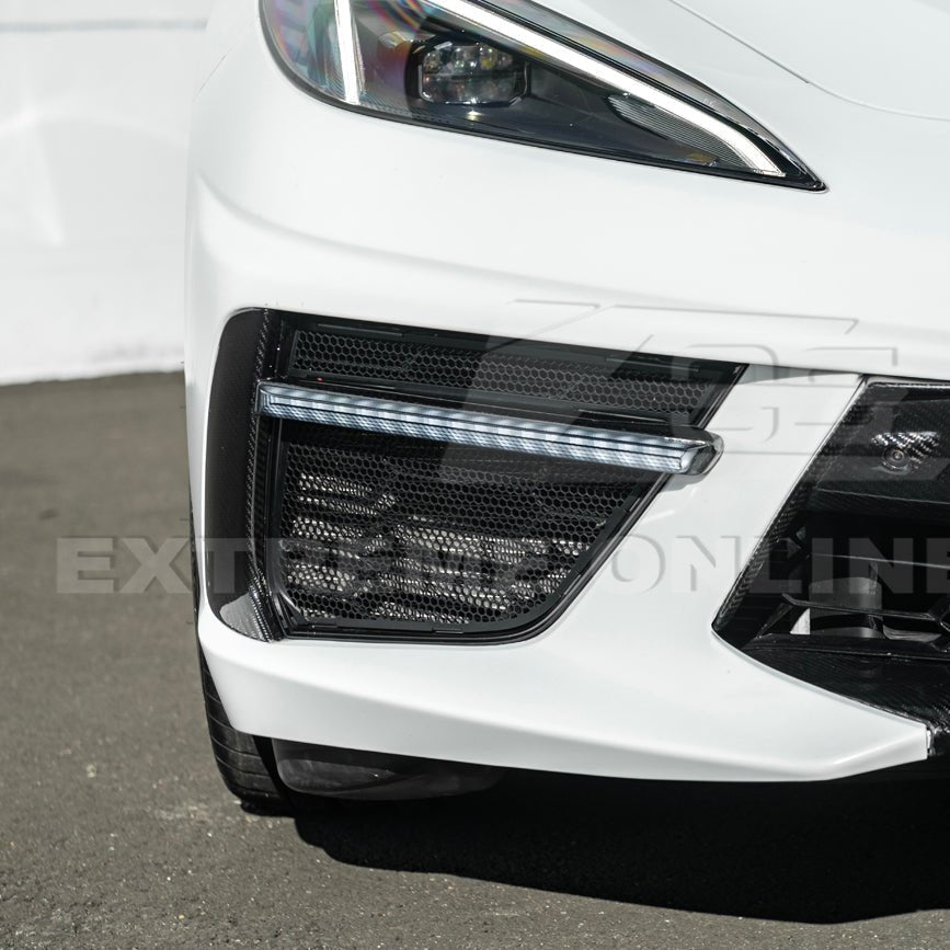 Chevrolet Corvette C8 Sequential LED DRL Light Bar Bezel Insert Carbon Flash Metallic 2020-Up