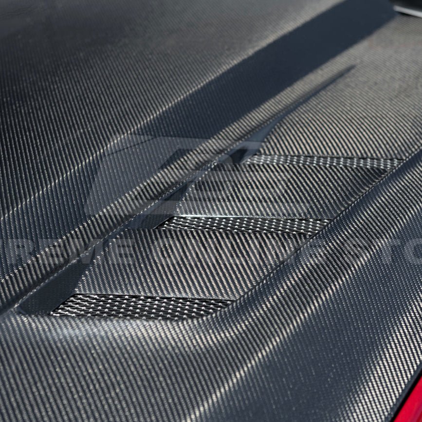 Ford Mustang S650 Terminator Style Carbon Fiber Front Bumper Hood Vented Cover 2024-Present