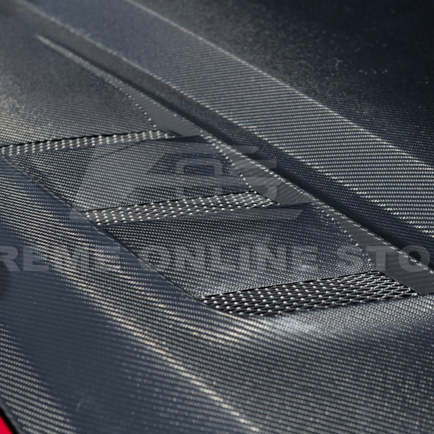 Ford Mustang S650 Terminator Style Carbon Fiber Front Bumper Hood Vented Cover 2024-Present