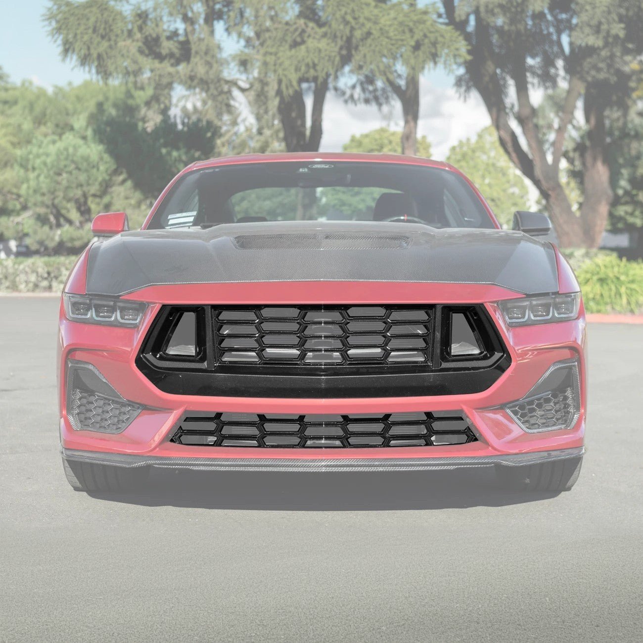 Ford Mustang S650 Dark Horse Style Gloss Black Front Grille Insert 2024-Up