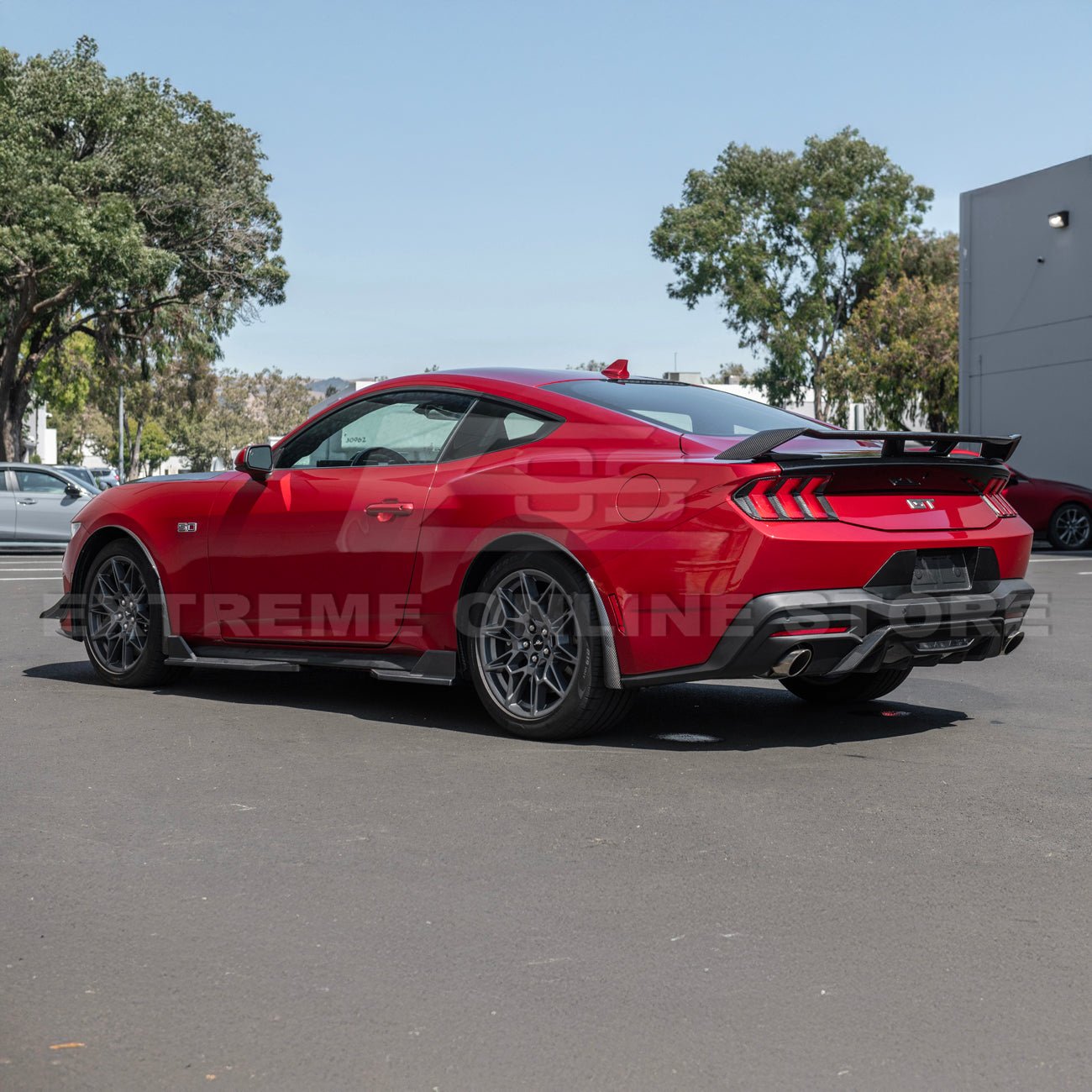 Ford Mustang S650 Dry Carbon Fiber XL Extended Fender Flares Mud Flap Kit 2024-Up