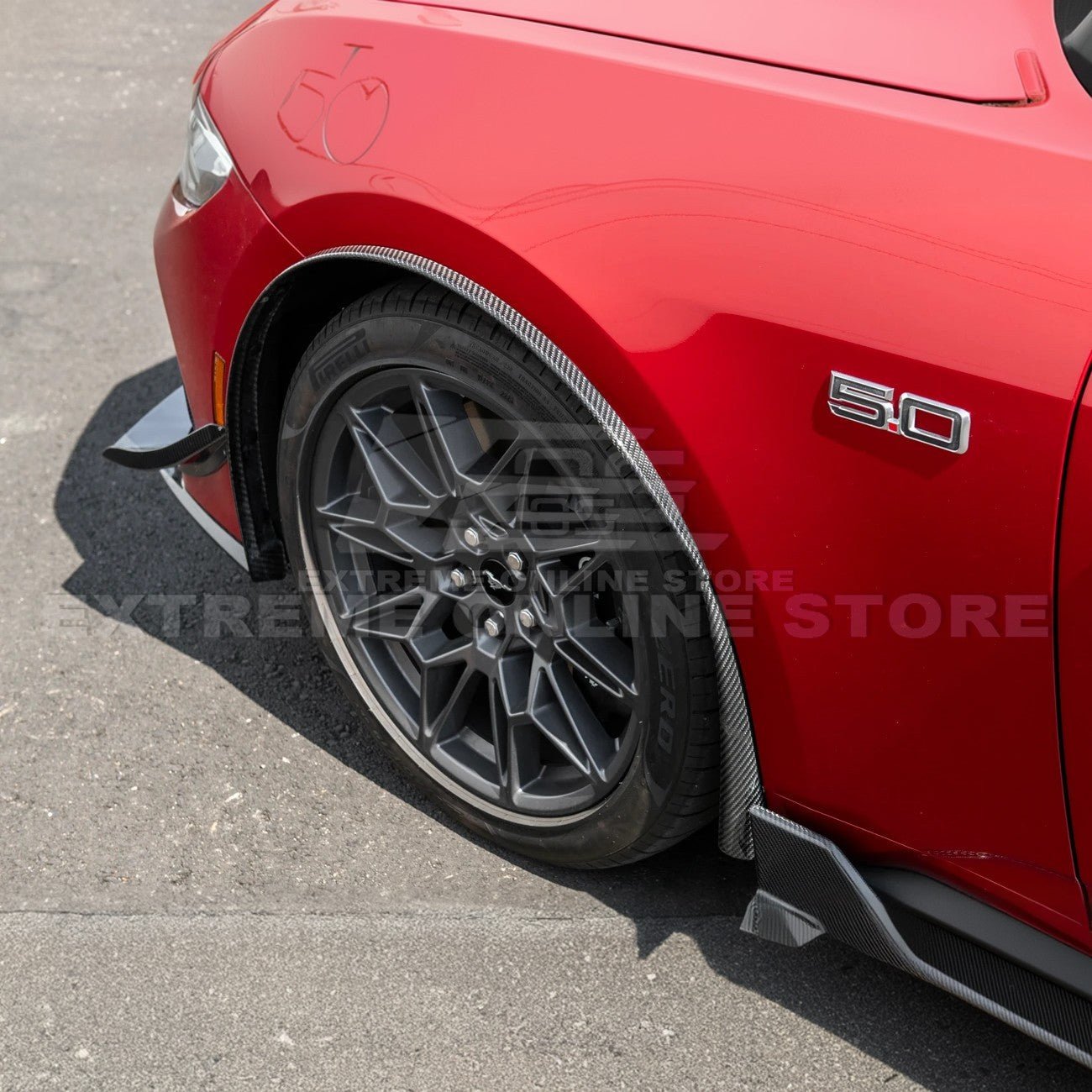 Ford Mustang S650 EOS Dry Carbon Fiber Mud Flap Splash Guard Set 2024-Up