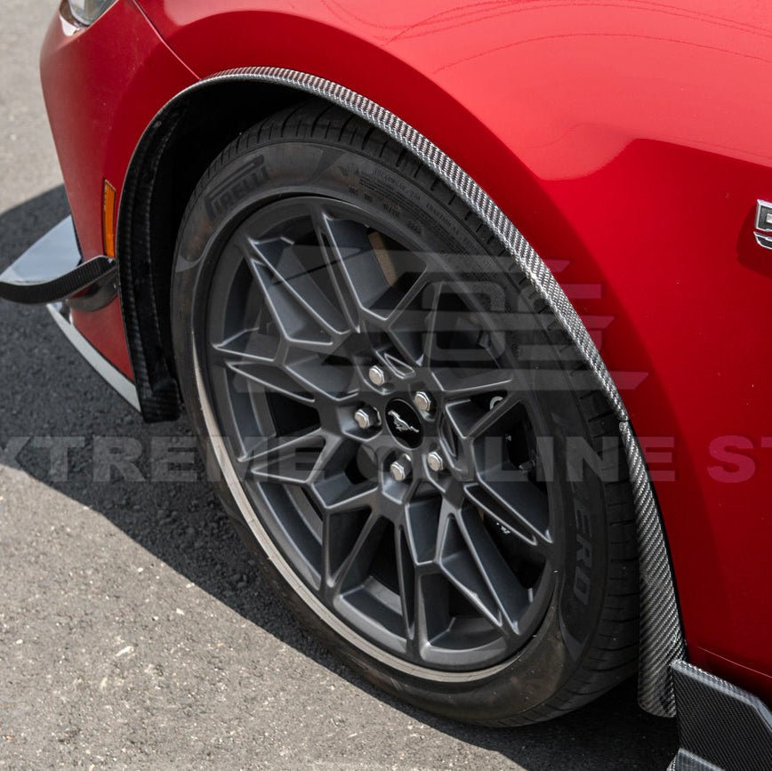 Mustang S650 Dry Carbon Fiber Front Quarter Fender Flare Extensions 2024-Up