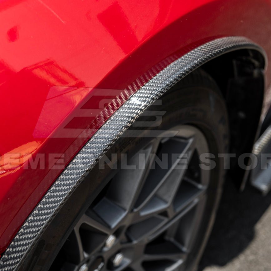 Mustang S650 Dry Carbon Fiber Front Quarter Fender Flare Extensions 2024-Up