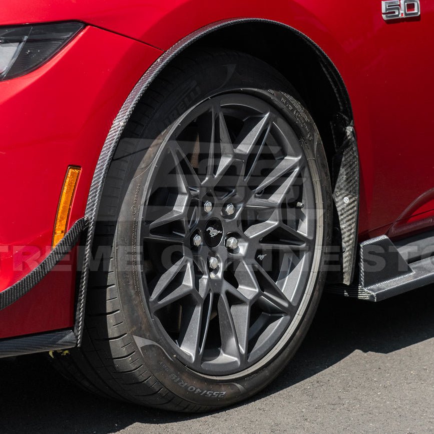 Mustang S650 Dry Carbon Fiber Front Quarter Fender Flare Extensions 2024-Up