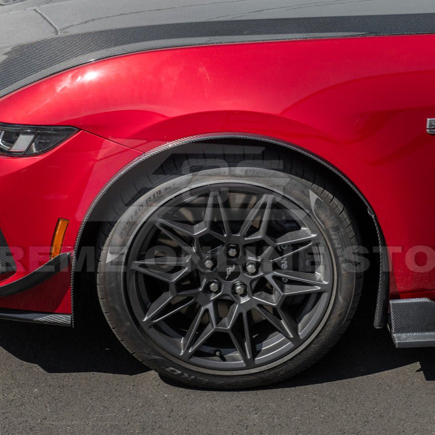 Ford Mustang S650 Dry Carbon Fiber XL Extended Fender Flares Mud Flap Kit 2024-Up