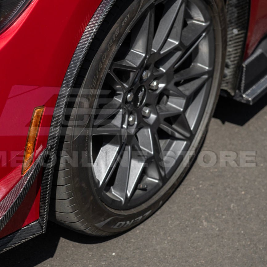 Ford Mustang S650 Dry Carbon Fiber XL Extended Fender Flares Mud Flap Kit 2024-Up