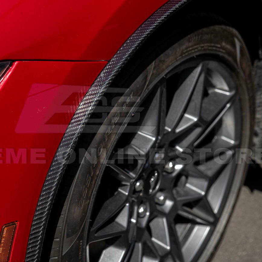 Mustang S650 Dry Carbon Fiber Front Quarter Fender Flare Extensions 2024-Up