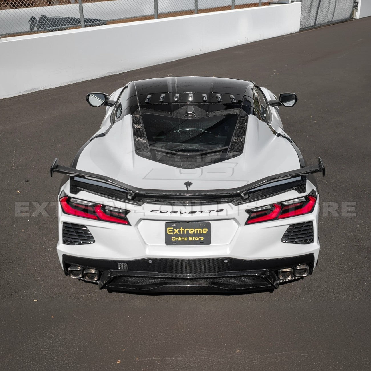 Chevrolet Corvette C8 EOS Style Carbon Fiber Rear Roof Vortex Generator Spoiler 2020-2026