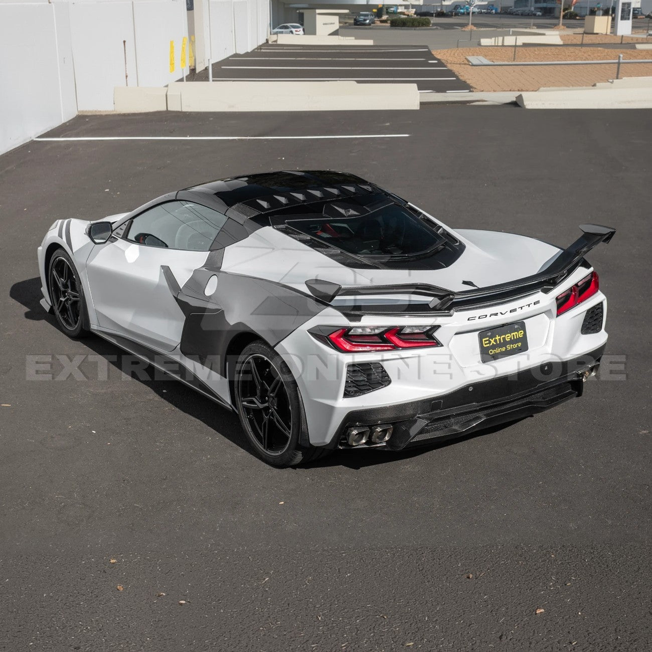 Chevrolet Corvette C8 EOS Style Carbon Fiber Rear Roof Vortex Generator Spoiler 2020-2026