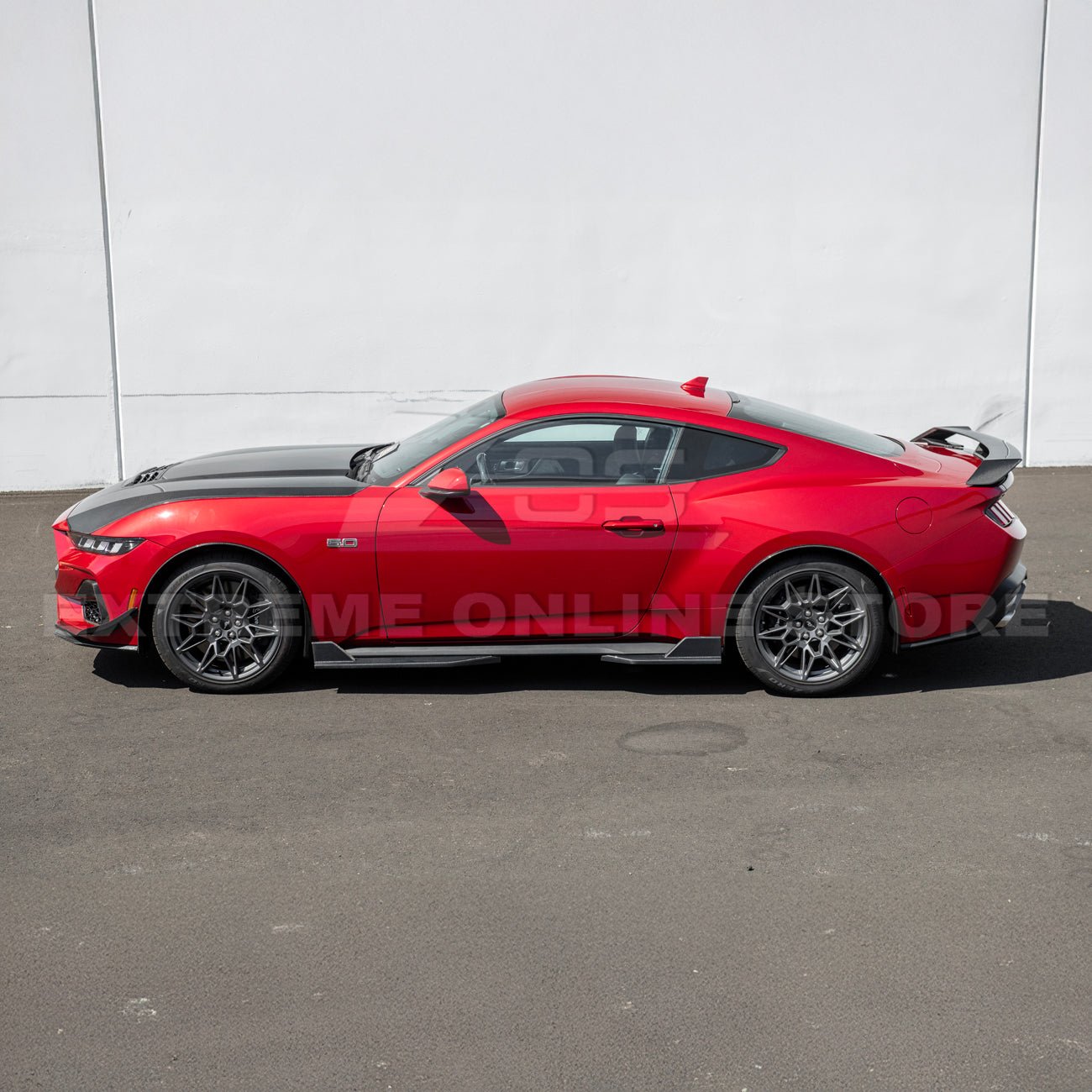 Ford Mustang S650 Dry Carbon Fiber XL Extended Fender Flares Mud Flap Kit 2024-Up