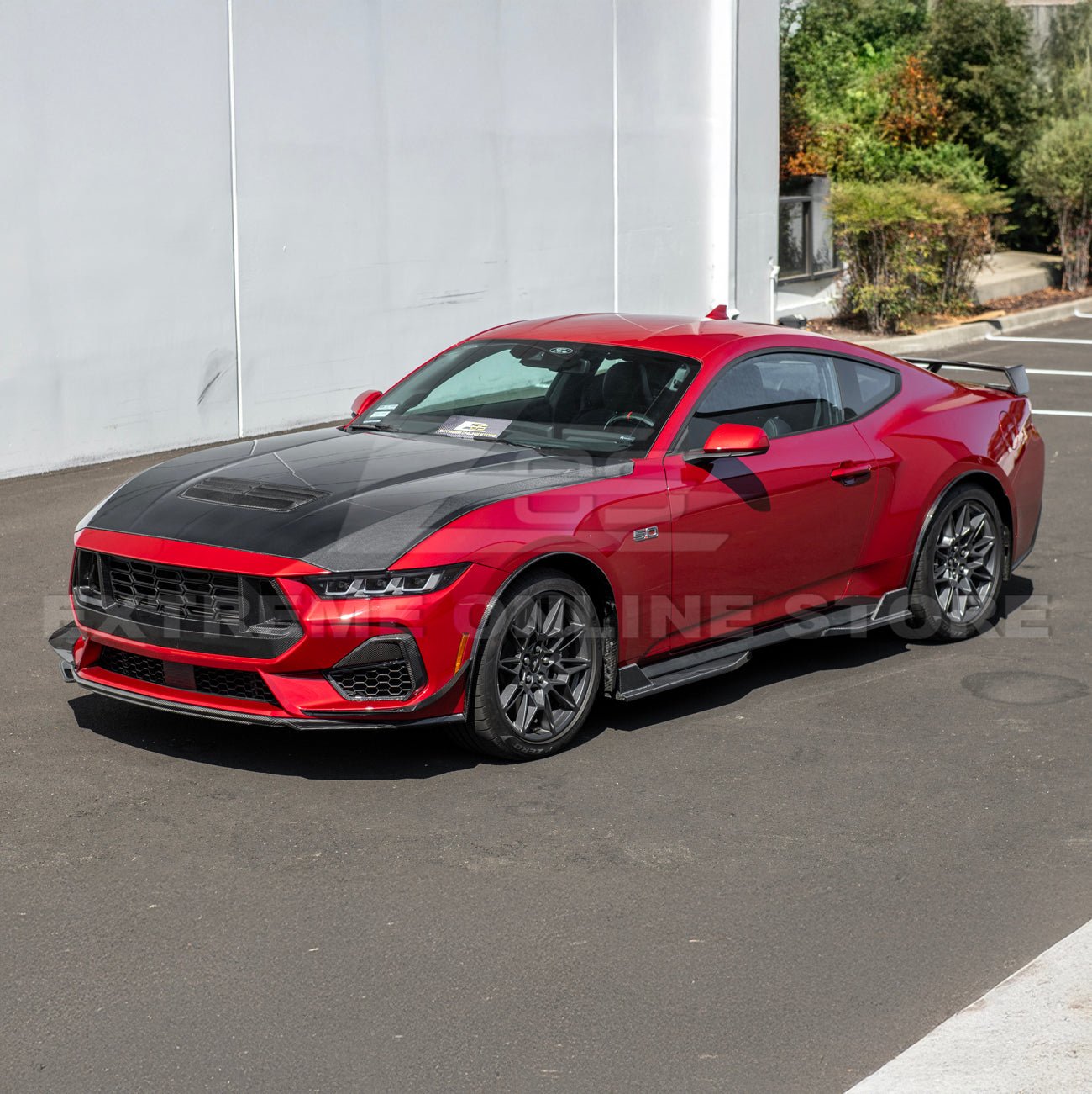 Ford Mustang S650 Dry Carbon Fiber XL Extended Fender Flares Mud Flap Kit 2024-Up