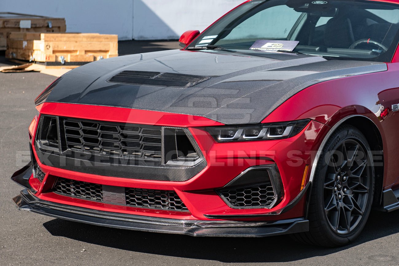 Ford Mustang S650 GT Carbon Fiber Front Side Grille Insert Set 2024-Up