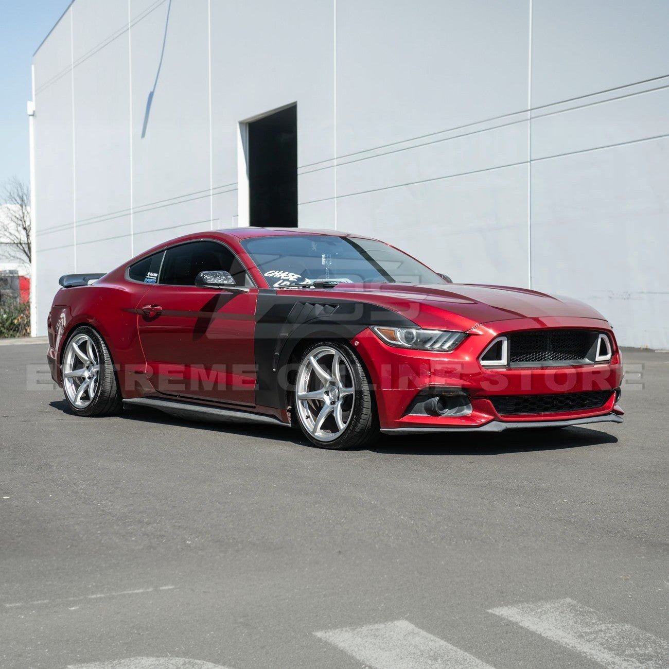 Ford Mustang S550 GT500 KR Style Matte Black Front Side Vented Fenders 2015-2017
