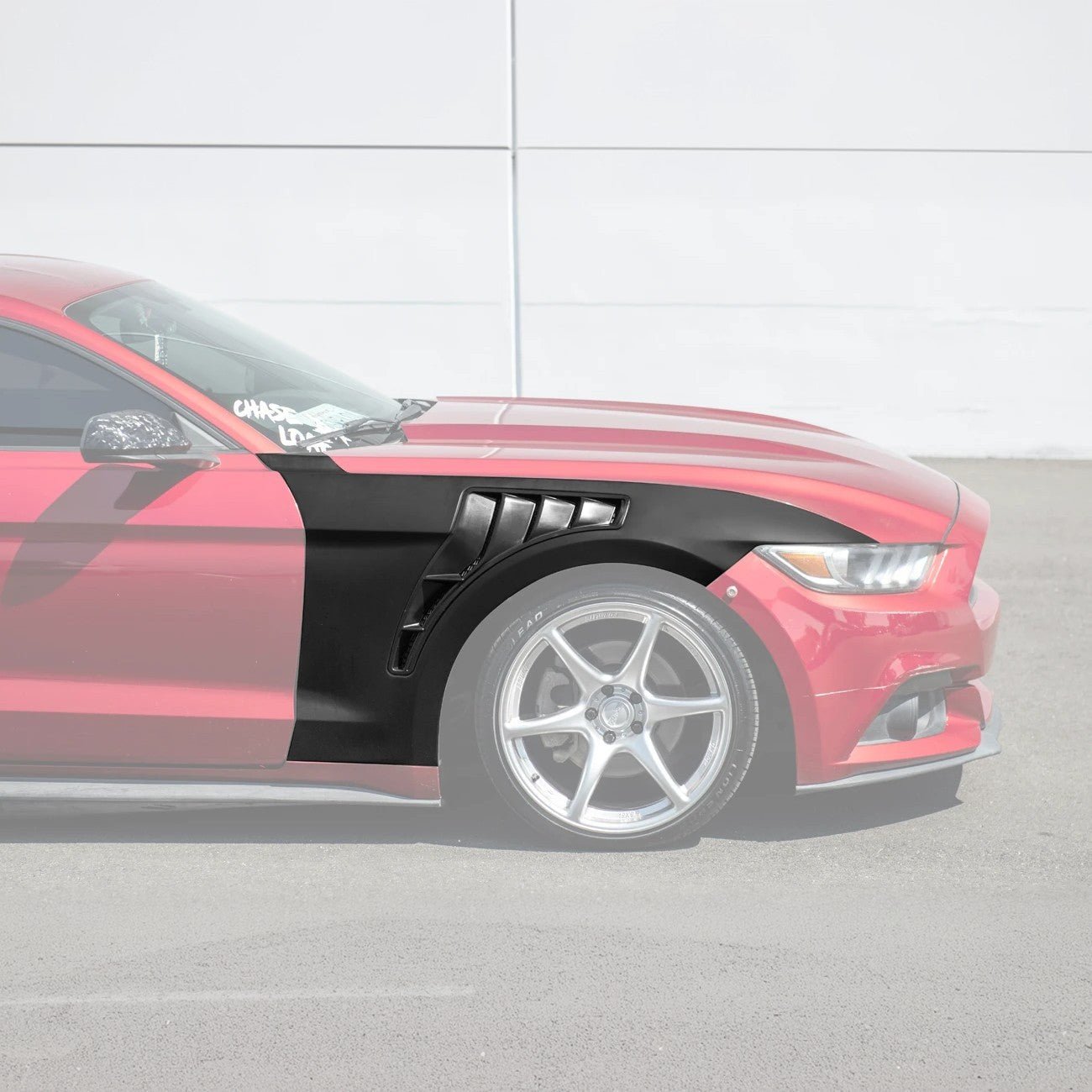 Ford Mustang S550 GT500 KR Style Matte Black Front Side Vented Fenders 2015-2017