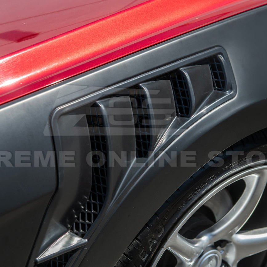 Ford Mustang S550 GT500 KR Style Matte Black Front Side Vented Fenders 2015-2017