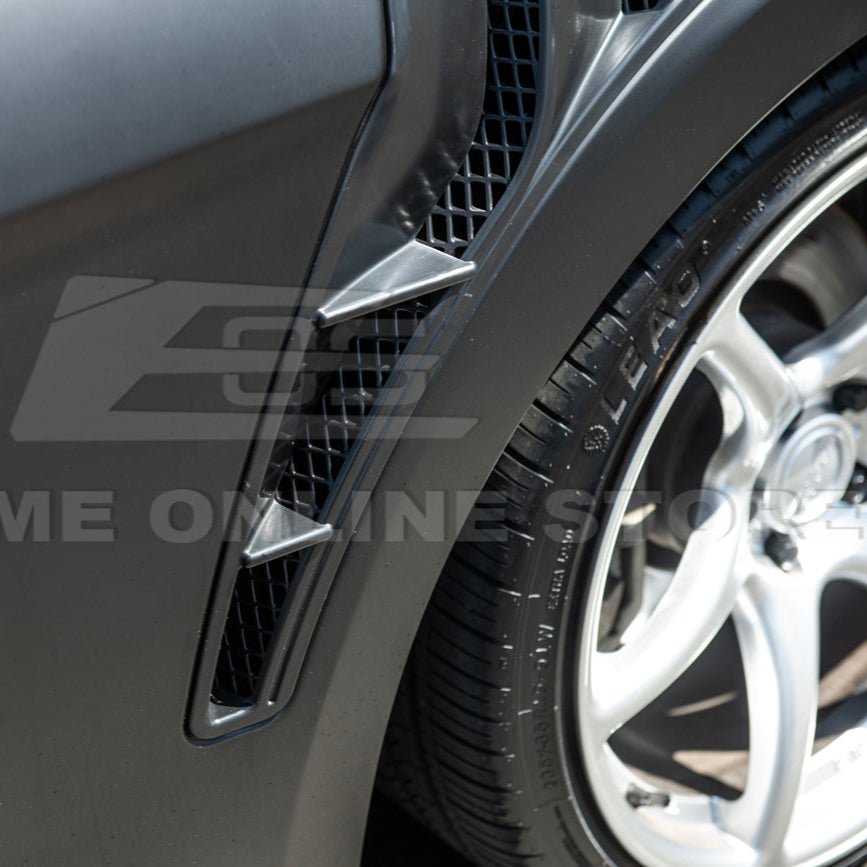 Ford Mustang S550 GT500 KR Style Matte Black Front Side Vented Fenders 2015-2017