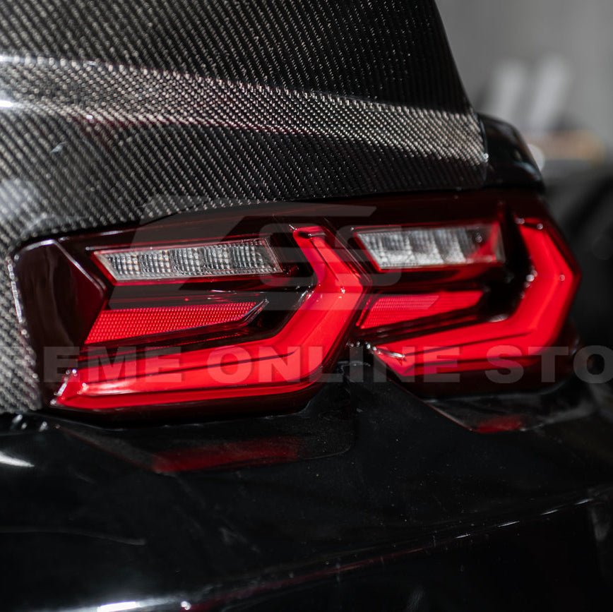 Chevrolet Camaro C8 Style Sequential LED Rear Taillights Smoke Clear Red Lens 2019-Up