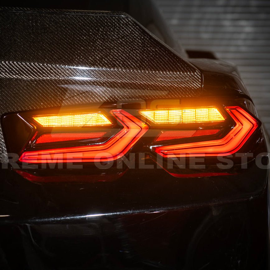 Chevrolet Camaro C8 Style Sequential LED Rear Taillights Smoke Clear Red Lens 2019-Up