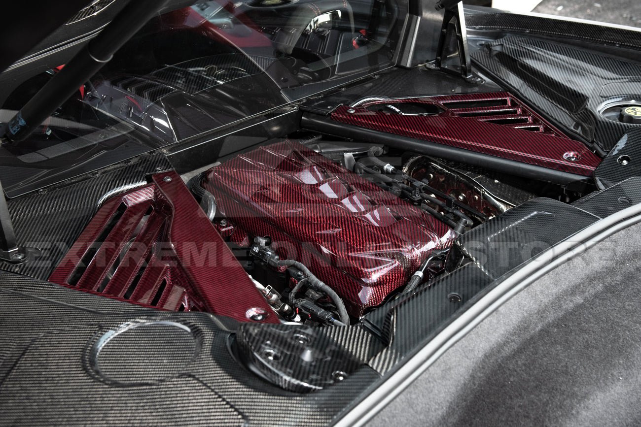 Chevrolet Corvette C8 Carbon Fiber Engine Cover Bay Panel Insert Coupe 2020-2024